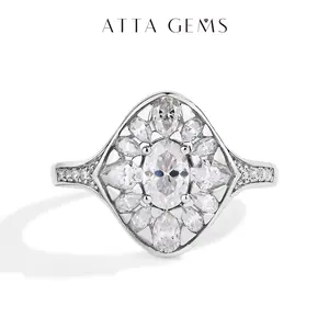 Women's Elegant Solitaire Engagement Ring, Oval Cut D VVS1 Color Luxury Synthetic Moissanite, Wedding Jewelry R125, Artificial Gemstone Ring, Elegant Engagement Ring, Solitaire Engagement Rings