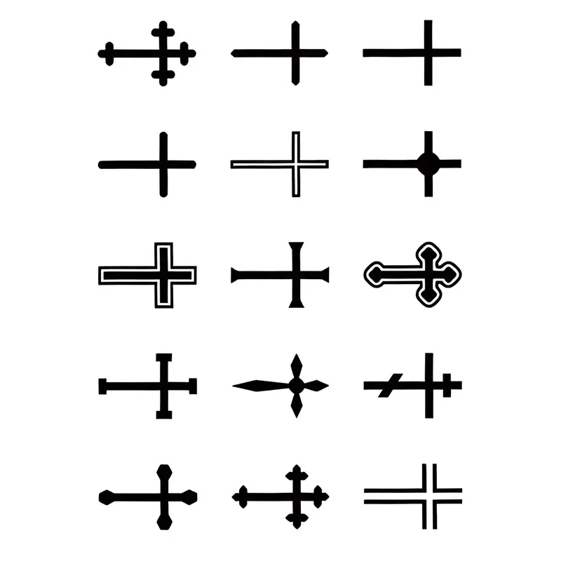 Cross Temporary Tattoo Sticker, 1pc Waterproof Semi-permanent Temporary Fake Tattoo, DIY Tattoos Body Art Stickers for Fingers & Neck, Sticker Tattoos