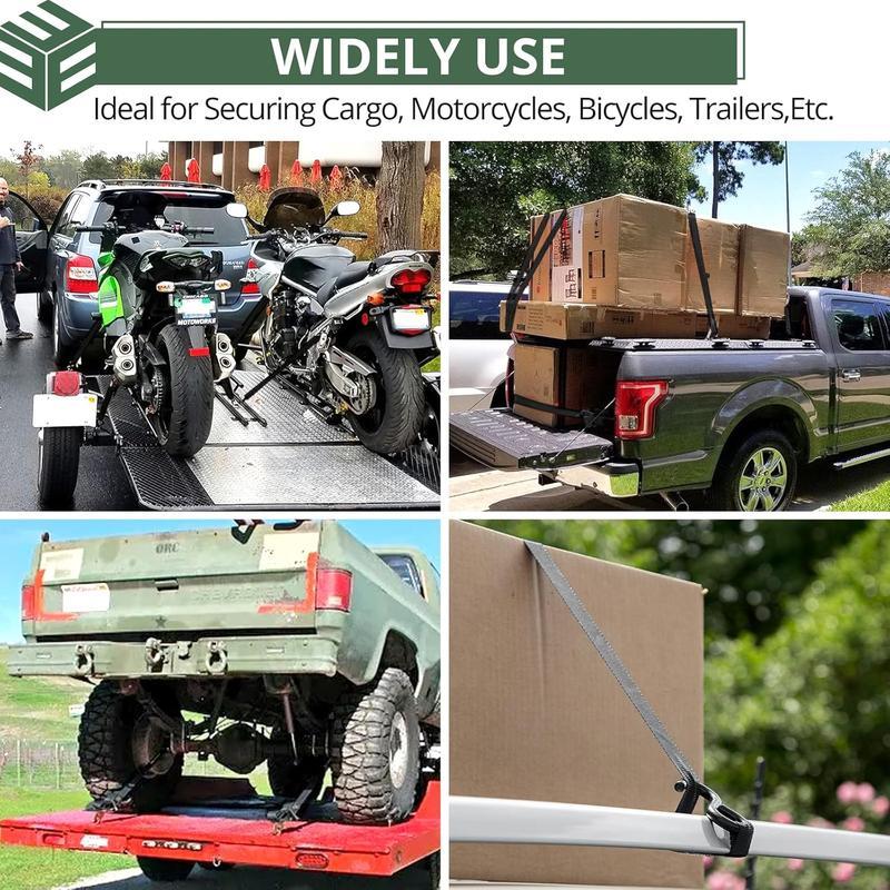 Auto Retractable Ratchet Tie Down Straps 1500 lb Capacity Luggage strap for motorcycles Securing with Padded Handles for Trucks Motorcycles Kayaks ATVs Moving