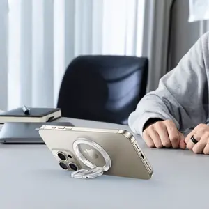 Minimalist Dual-Sided Magnetic Ring Phone Holder (iPhone 12-17 Series): Sleek Design, Multi-Scene Use & Compact One-Hand Operation