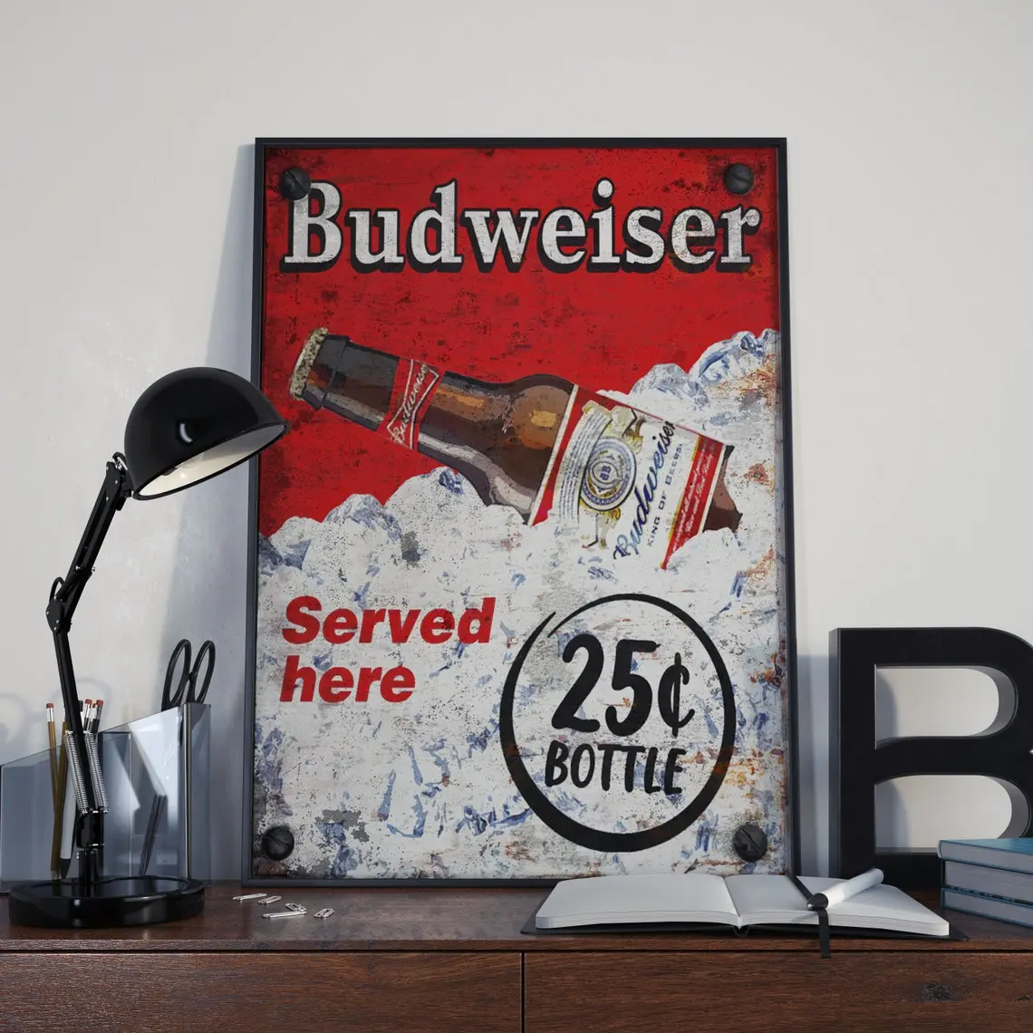 Budweiser Bar Unframed Poster | Retro Style Artwork | Budweiser Beer Poster, Inkjet Paper Unframed Poster TTM3L-198