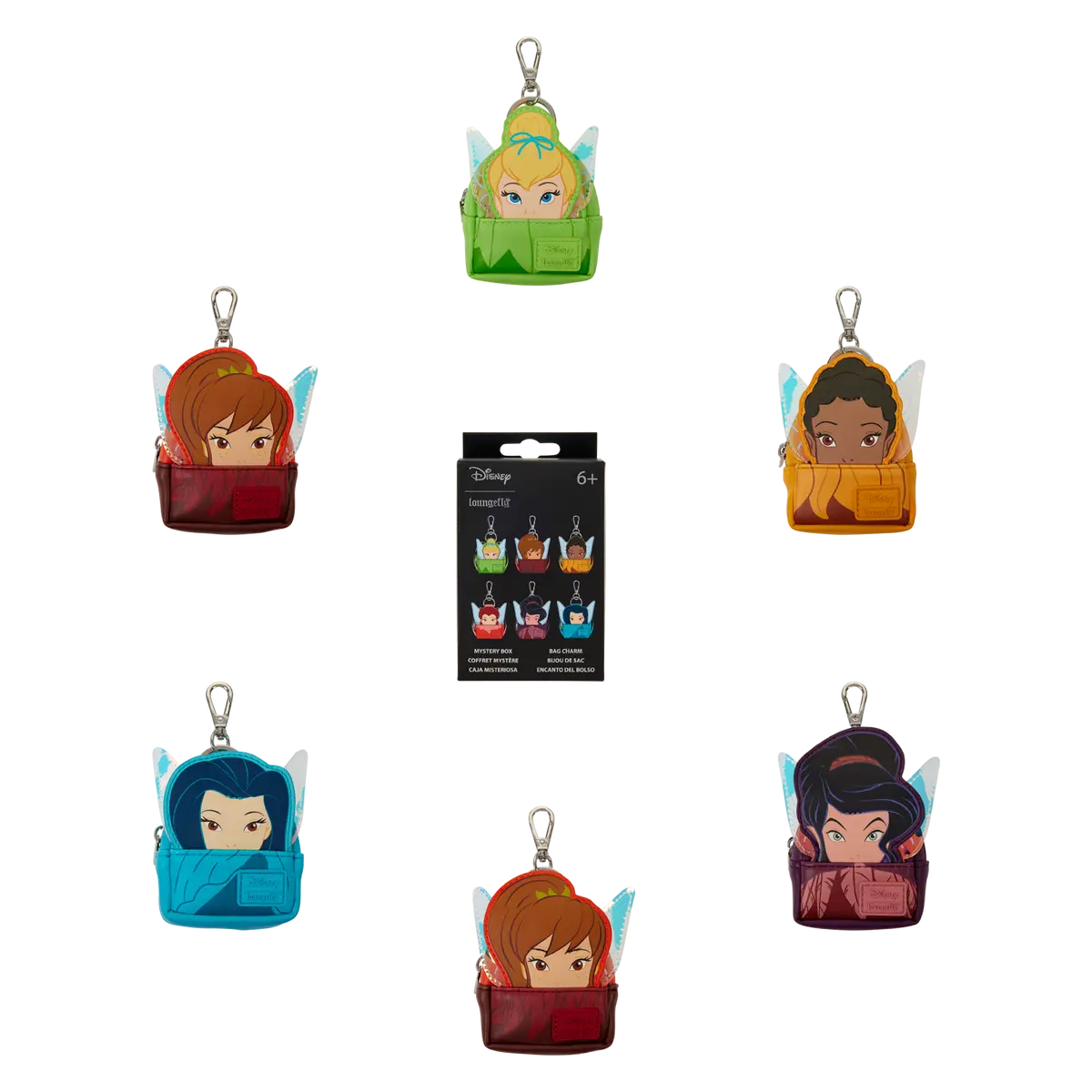 Disney Fairies Blind Box Mini Backpack Keychain Charm, Collectible Gift for Bag Accessories Enthusiasts, Character Art
