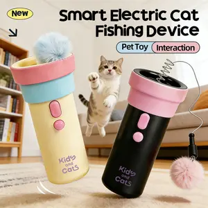 Pet Electric Cat Teaser Interactive Toy for Lazy People, with Automatic Retractable Launcher