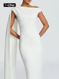 Women Summer Elegant Ruffle Hem Short Sleeve Party Club Evening Birthday Backless Bodycon Long Dress Formal Elegant Fashion Bodycon Fit Dress