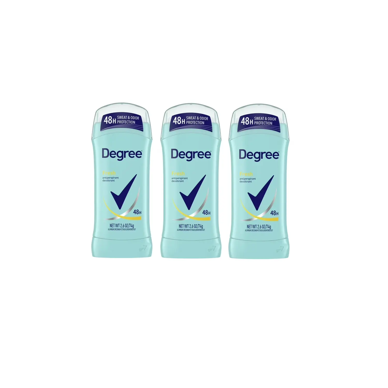 Degree Long Lasting Women's Dry Antiperspirant Deodorant Stick, Fresh, 2.6 oz - Pack of 3