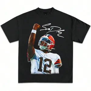 1E Shedeur Sanders Graphic Tee, Vintage T Shirt, Sports Fan Apparel, Football Fan Gift, Football Tee , Sports Tee Unisex, Y2K Tees For Fans white Graphic Cotton Tee fuck teen Organic Soft Tee casual vibe summer tee Solid Breathable