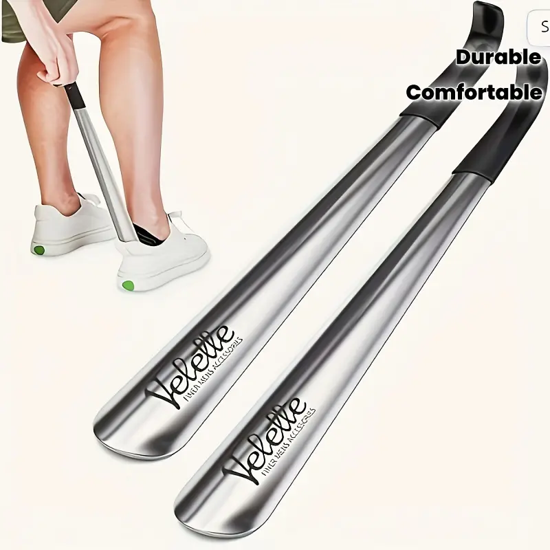 Stainless steel shoe rack ergonomic stainless steel shoe rack-easy to hold metal shoe pull, suitable for the elderly and people with mobility difficulties, durable and comfortable design, easy to take off shoes, footwear accessories, mobility AIDS,