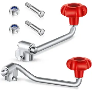 2 Set Trailer Jack Handles Crank Accessories with Bolt Nut Spacers Top Wind Jack Handle Red and Black Carbon Material Galvanized for Durability