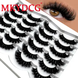 New 12 pairs Lashes 3D Mink Eyelashes Thick 8D Fluffy Soft Eyelash Extension Natural False Eyelashes Makeup Mink Eye Lashes