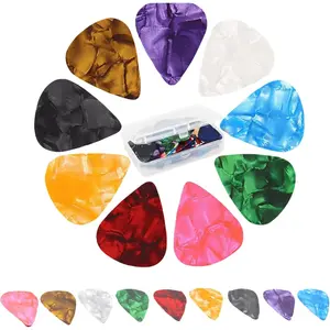 21 Packs Guitar Picks For Electric Acoustic Guitars Ukulele Bass,Guitar Gifts,3 different thicknesses are  in thin, medium and heavy straps (with storage box) Color Random