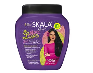 Skala Mais Lisos 2-in-1 Treatment & Combing Cream, Smoothing Conditioner for Frizz Control and Moisture, Enriched with Amino Acids for Type 1A Straight Hair, Paraben Free, 35.2oz