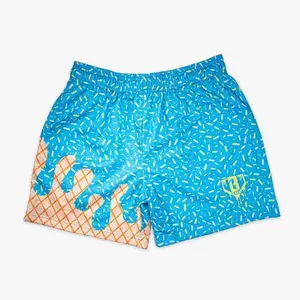 Baseball Lifestyle 100 Ice Cream Drip Pattern Athletic Mesh Shorts – Unisex Summer Gym Shorts with Adjustable Waist & Side Pockets 3