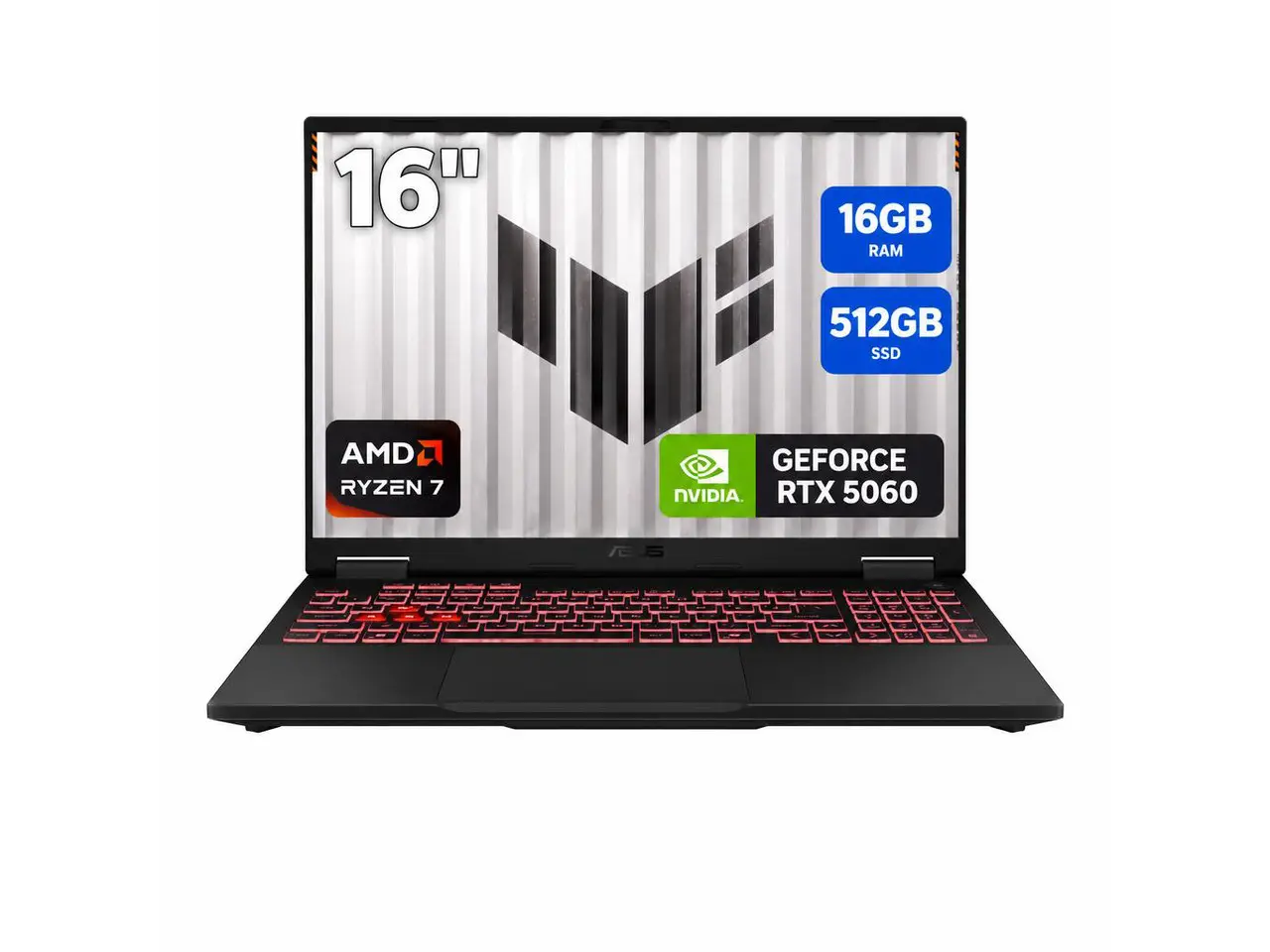 ASUS TUF Gaming - 16.0" WUXGA 144 Hz - AMD Ryzen 7 260 - GeForce RTX 5060 Laptop GPU - 16GB Memory DDR5 5600 - 512GB PCIe SSD - Windows 11 Home  (FA608UMI-NB73)