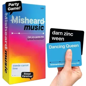 Funny Lyric Card Puzzle Game with Answers, Fun Music Challenge for Adults and Teens, Family Fun Game, Party Essential, Music Lovers' Choice, Tabletop Games