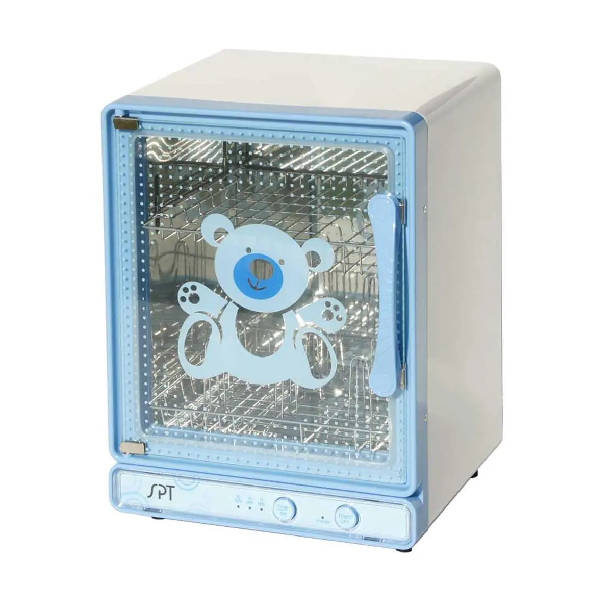212 MAIN Heat Baby Bottle Sterilizer & Dryer with Stainless Steel Dual Racks, Sunpentown SB-818B Model, 15 min-30 min Timer, Blue - Home & Bathroom Supply