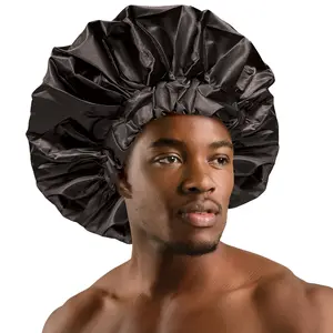 Titan Shower Cap For Long Hair - Waterproof, Stylish & Durable, Black