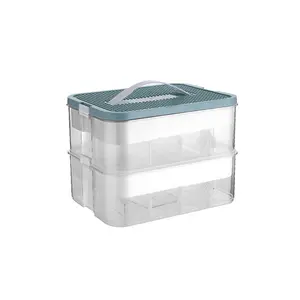 Green 2 Layers Plastic Toy Storage Organizer for Lego Box, Stackable Toy Organizer Bins with Compartments, Building Blocks Storage, Storage Containers for Building Brick Storage