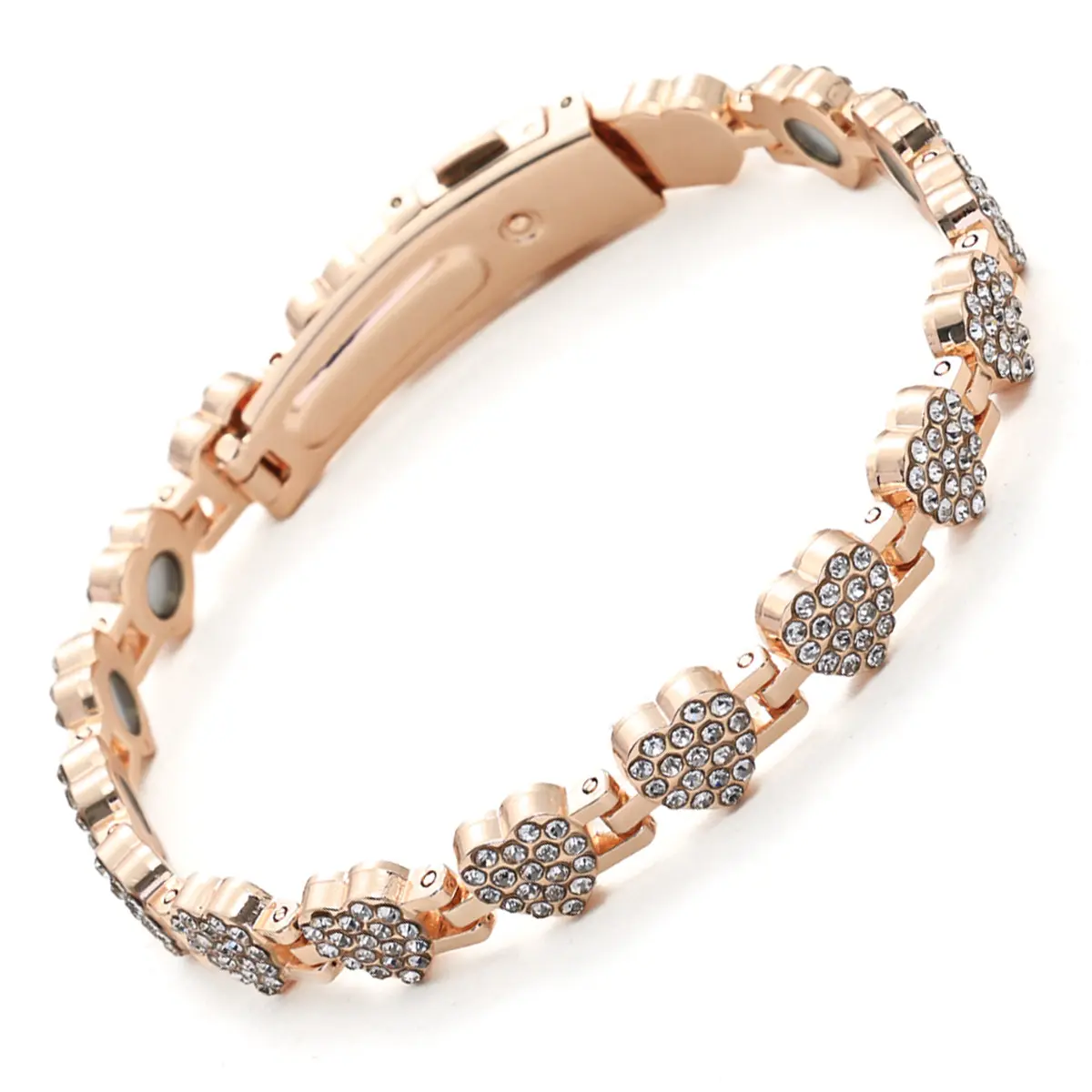T Pure Copper Bracelets for Women,Ultra Strength Magnetic Bracelet with 3800 Gauss Magnets & Sparkling Cubic Zirconia, Adjustable Charm Bracelet outdoorfun
