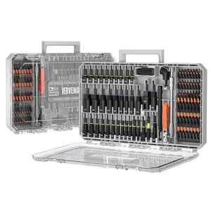 【FathersDayGift】VERVEWAVE 86PC Impact Nut Driver Set, Magnetic S2 Steel Drill Bits & Socket Set (Metric & SAE), Universal Socket with Flex Extension, Tools for Mechanics Men Gift