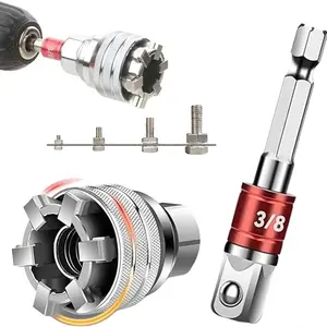 Adjustable Universal Socket Wrench Tool Set, Multi-Function 10mm-19mm, 3/8" Drive Ratchet, Torque Wrench, Power Drill Compatibility, Multifunctional Wrench Set