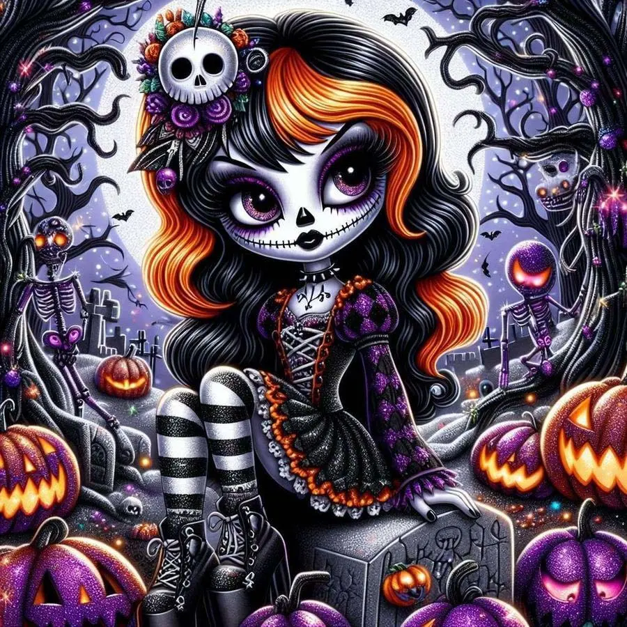 5D DIY Full Drill Round Diamond Painting - Diamond Art Painting Kit Diamond Pattern Design Halloween Pumpkin Mosaic, Canvas - DIY Decorative Painting, Home Wall Decor, Perfect for Halloween, Christmas, Independence Day, Birthdays, and Anniversary Gifts.