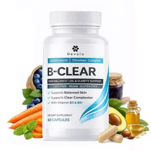 B-CLEAR Daily Skin Formula Vitamin, 60 Veggie Capsules, Natural Dietary Supplement, Acne & Breakout Support, Skin Health Supplement with Niacinamide & Pantothenic Acid