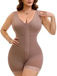 1 Count Women's Zipper Crotch Full Body Shapewear, Compression Body Shaper, Butt Lifting And Tummy Control Body Shaper, Fajas, Solid Color Bodysuit, Underwear, Colombian Shapewear, Belly Smooth Breathable Comfort Daily Wear Garment for Ladies