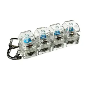 【2026】Fidget Luminous Keyboard Keychain with LED Lights,4-in-1 Keyboard Decompression Button Finger Clicker Toys ,ADHD Stress Relief Gifts for Adult