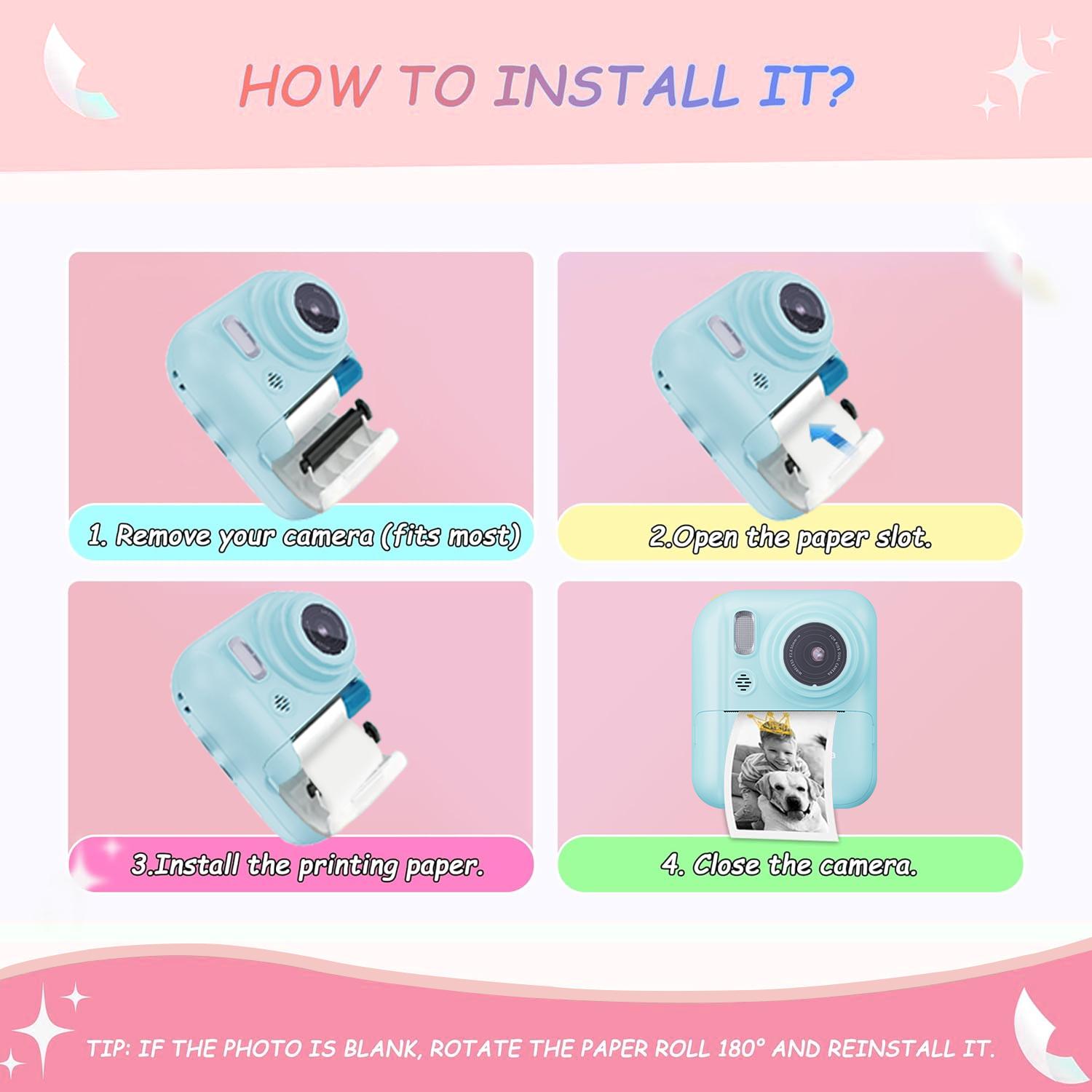 5 Rolls Print Paper for Instant Print Camera, Thermal Print Paper for Most Instant Camera, Accessories