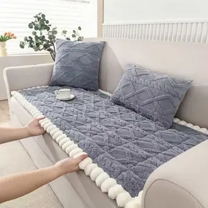 1pc Thickened Taffeta Velvet Sofa Cushion Without Pillowcase, Shu Velveteen Quilted Sandwich Sofa Seat Cushion, Breathable Comfortable Sofa Pad, Washable Cushions, Suitable for Living Room, Dorm, Office and Car Seat Cushion, Home Decor