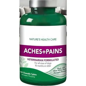 Natural Pain Relief for Dogs, Hip and Joint Support Tablets, Herbal Supplement for Canine Aches, 150 Count, Vet-Recommended Formula, No Aspirin Alternative