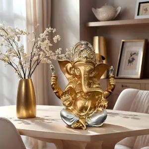 Elephant God Ganesh Figurine, Luxury Carving, Home Decor, Religious Home Decor, Office Desk Ornament, Buddhist Culture Lover Gift
