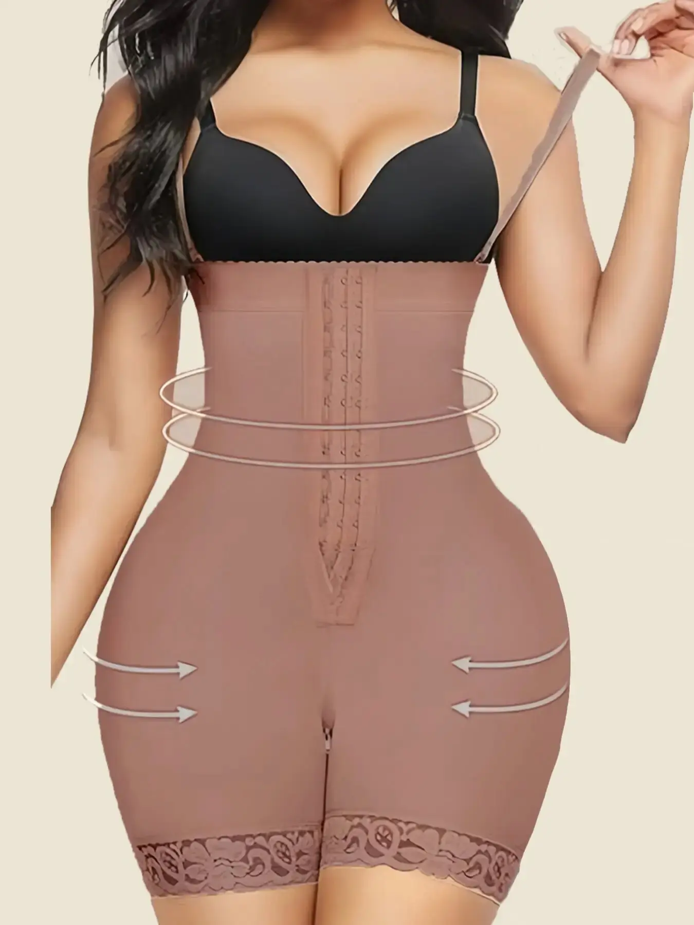 Women's Colombian Faja Shaper Bodysuit - Tummy Control, Butt Lifter, Adjustable Waistband, Stretchy Detachable Abdominal Belt, Breathable Fabric, Postpartum Wedding Casual Underwear Activewear (Black), Shopping, Office, Booty Lifting Sculpting Shapewear B