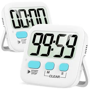 X-TIM15 2-Pack Digital Timer Set - Portable Magnetic Countdown Timer for Kitchen Cooking, Classroom Use, Battery Included, Hanging Design, Ideal for Birthday Gifting