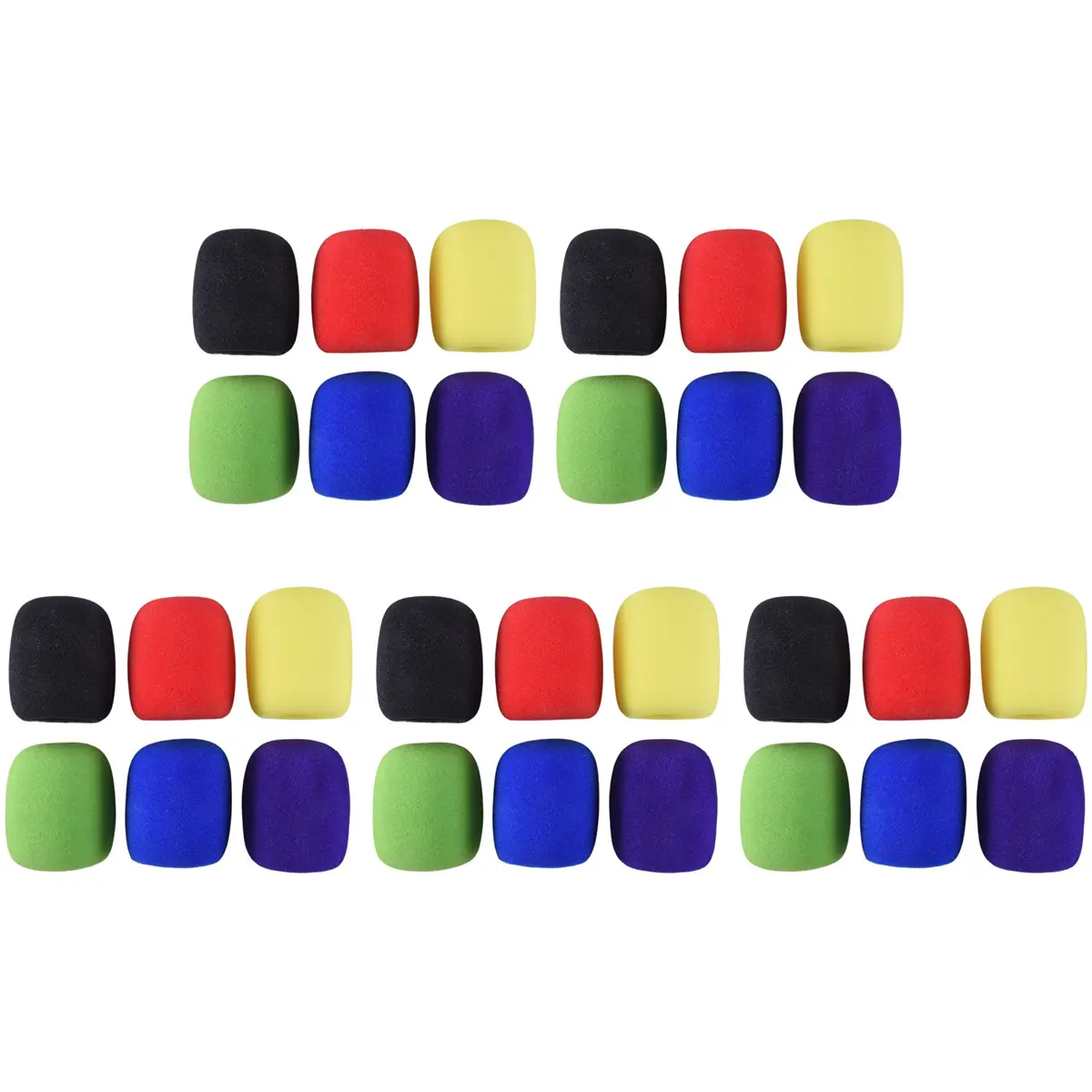 30pcs Thick Foam Ball-Shape Handheld Stage Microphone Windscreens - 12-Color Options, Easy Installation, Good Elasticity, Moisture Protection, Anti-Spit, Shrinkage-Resistant, Clean & Sanitary for Stage, Conference Room Use