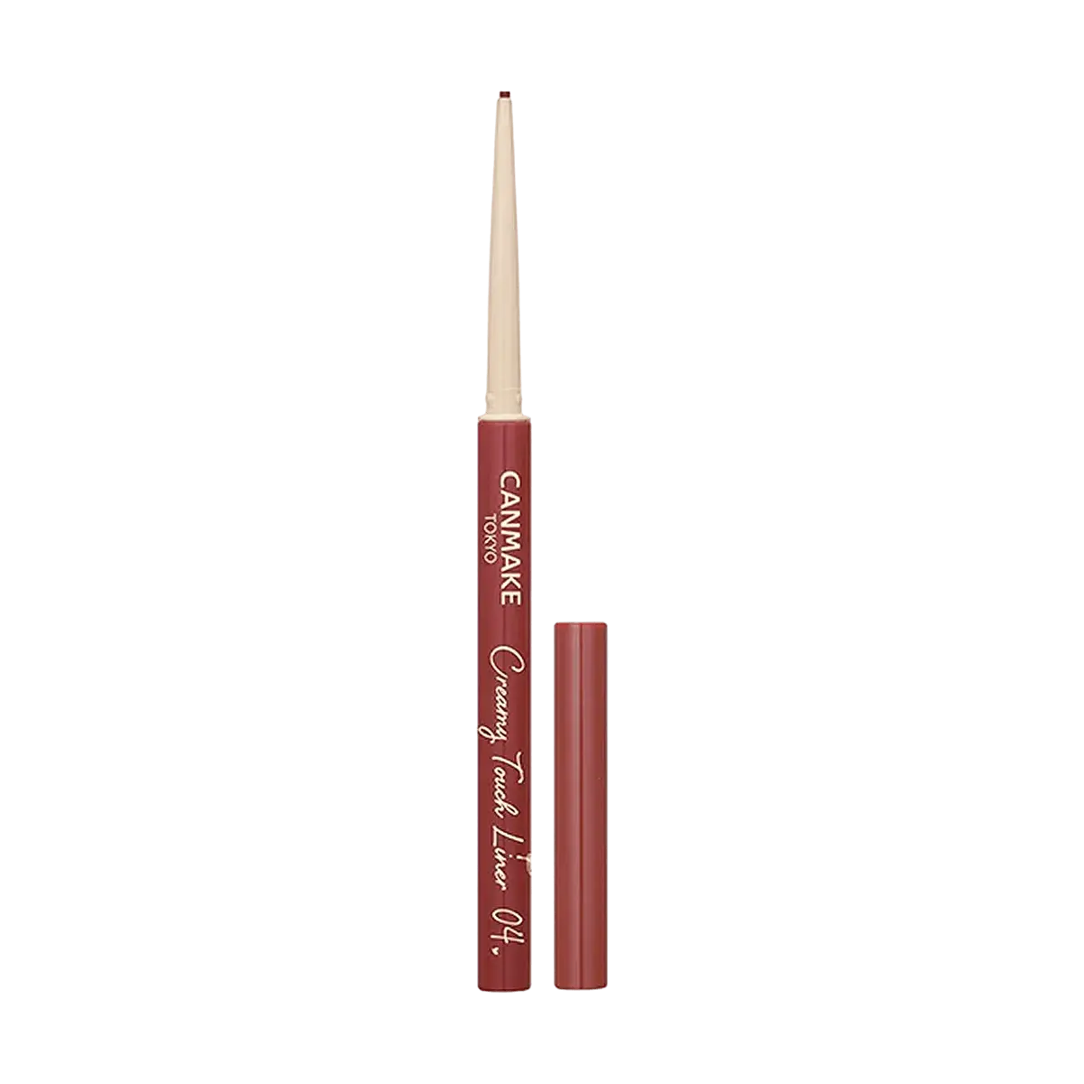 CANMAKE Creamy Touch Liner 1.5mm Waterproof Eyeliner Pencil - Smooth, Smudge-Proof, Natural Look for Beginners - Burgundy #04