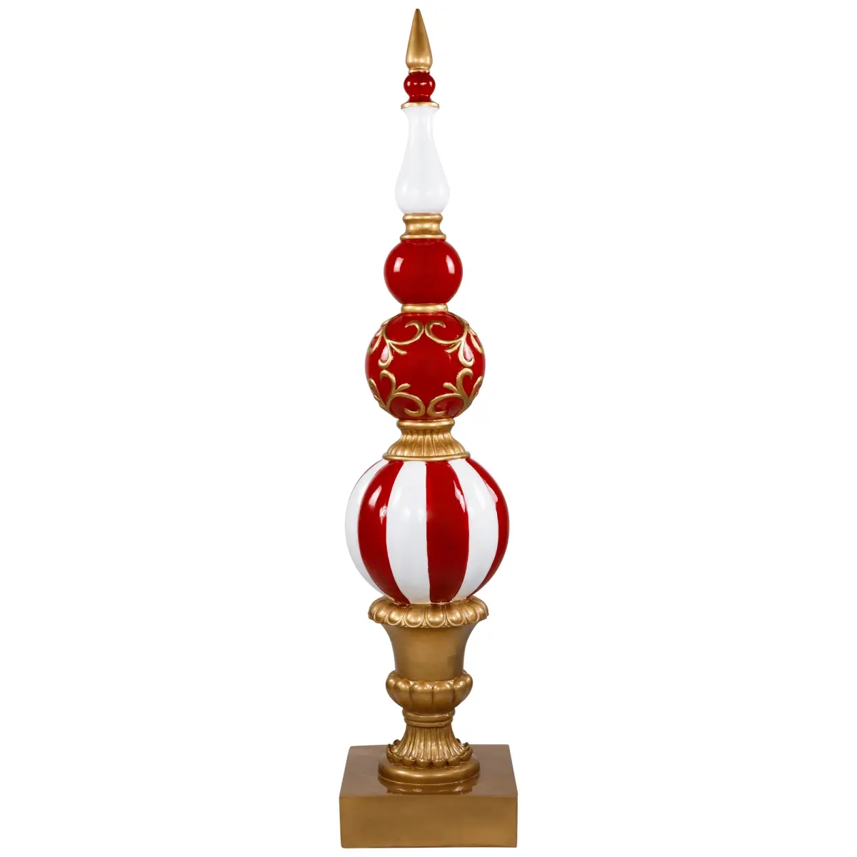 Northlight Seasonal 35778118 48 in. Commercial Size Candy Cane Ball Finial Christmas Decoration, Red & White