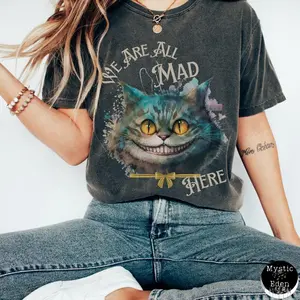 Cheshire Cat shirt alice in wonderland t-shirt gift for alice in wonderland fan bookish shirt mad hatter shirt lewis carroll tee gift