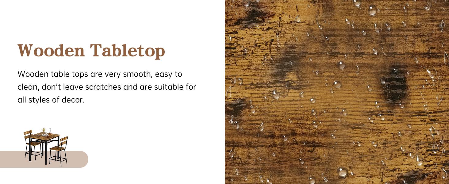 DKLGG 3 Piece Bar Table and Chairs Set, Counter Height Small Dining Table with 2 Bar Stools, Farmhouse Square Kitchen Table with Storage for Bistro, Pub, Small Space