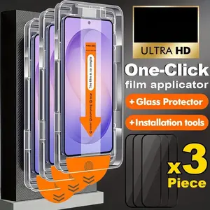 3 pcs HD Tempered Glass Cellphone Screen Protector For Samsung A07 A17 A16 A15 A14 A12 A26 A25 A24 A37 A36 A35 A34 A32 5G A57 A56 A55 A53 A73 A52S A52, Anti-Scratch, Fingerprint Resistant, Full Coverage, Smooth Surface, Protection, One-Click Installation