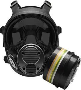 Full Face Respirator Gas Mask with Dual Filter | Military-Grade Protection for Vapors, Chemicals & Particulates | Wide Anti-Fog Lens, Secure Fit | Ideal for Survival, Tactical, Industrial & Painting Use | Reusable & Compatible with 40mm Filter