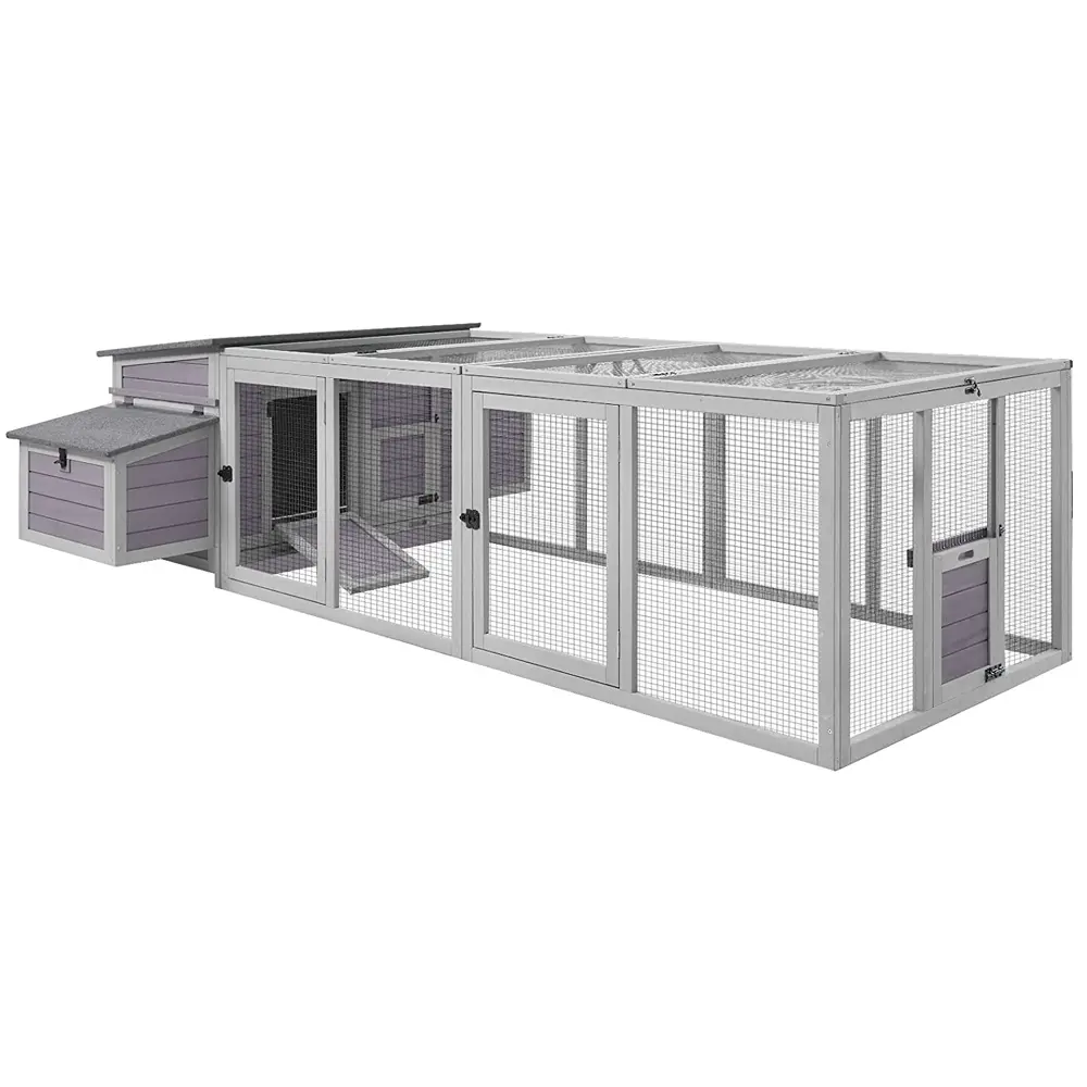 Aivituvin-AIR45 Large Wooden Chicken Coop with Enclosure, Suitable for 4-6 Chickens, Chicken Coop Enclosure