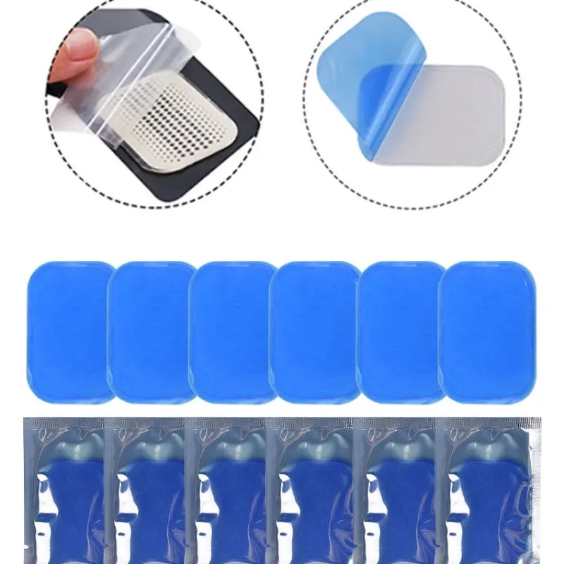 Replacement EMS Gel Pads For Abs EMS Abdominal Trainer Weight Loss Massager Gel Stickers Fitness Hydrogel Muscle Stimulator Muscle Stimulation Slimming Massage Machine Accessories Tools Self-adhesive Gel Patches
