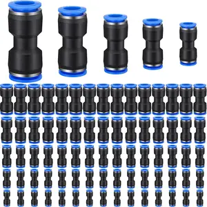 100Pcs Air Hose Fittings Air Line Fittings Straight Push to link 4 6 8 10 12 mm Quick Release Pneumatic Connectors Plastic Straight Tube Connector Push to Connect Fittings for Tube quick connector Industrial - Home Improvement.