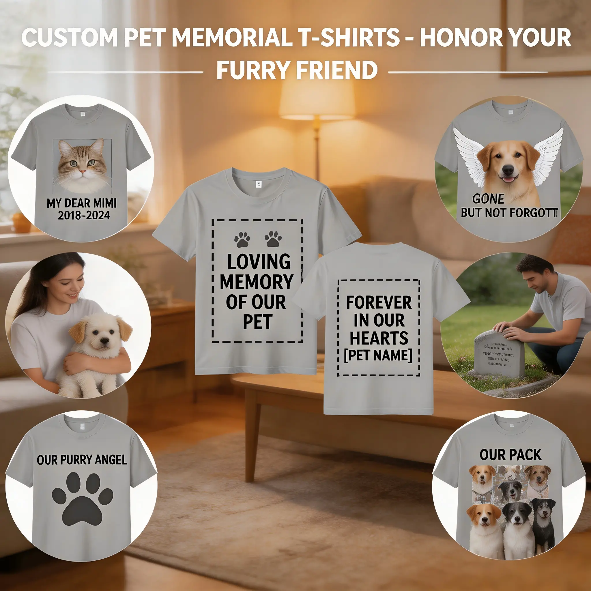 Custom Pet Photo T-Shirt Personalized Dog Cat Picture Tee 100% Cotton Short Sleeve For Men Women Pet Parent Gift Custom Animal Portrait Casual Streetwear Tee
