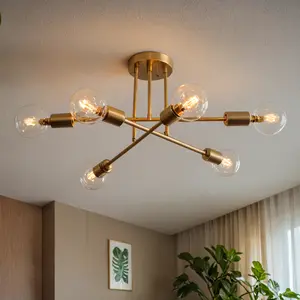 Kyler - 19" 6-Light Brushed Gold Flush Mount