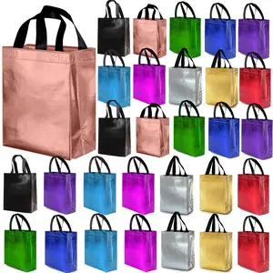Colorful Reusable Gift Bag, 30pcs/set Non-woven Fabric Gift Bag with Handle, Gift Wrapping Supplies for Party, Wedding, Birthday, Festival, Goody Bags, Party Favor Bags, Unique Bags, Birthday Gift Accessories
