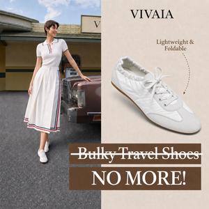 VIVAIA Arch Support Re-Nylon Jogger Style Sneakerina Sneakers, Retro Ballerina Sneakers, Ballet Flats Suede-Like Integrated Insole Lightweight, Arch Support Sneakers, City Walking , Tennis shoes, Travel Essential (YANCY) SpringStatements, SpringFresh tikt