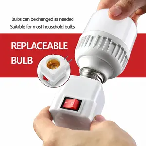 Kasotile Bulb Plug Adapter, Compatible with E27 Screw Base, Suitable for Socket with Pins and Switch, Lighting Accessories