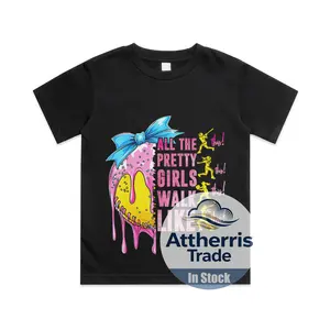 All The Pretty Girls Walk Like This Softball Lover Sport Fan Cotton T-shirt, Graphic Print Round Neck Short Sleeve Casual Tee for Boys Girls